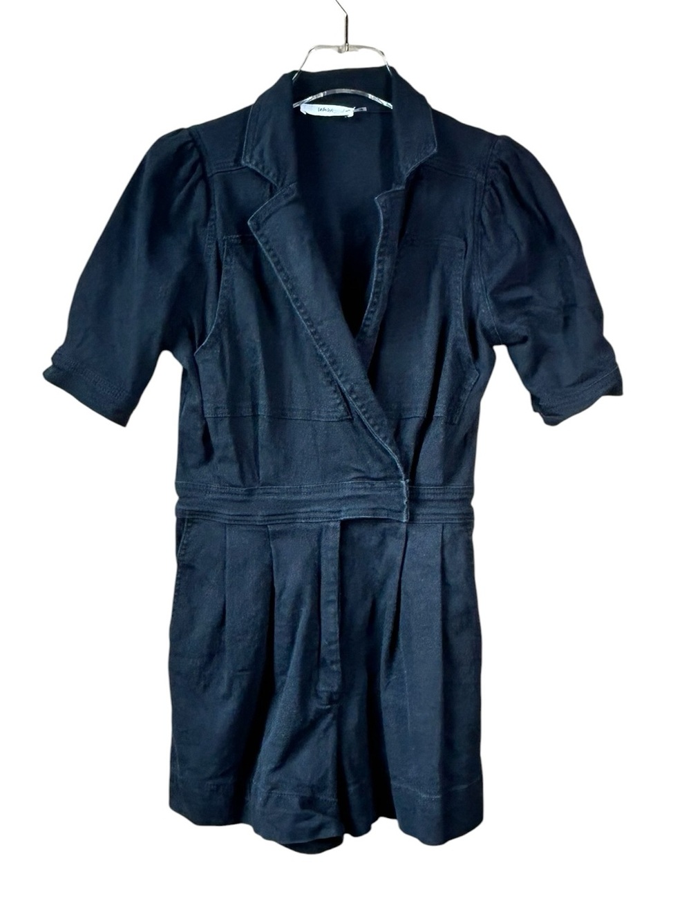 Talulah Black Denim Short Sleeve Romper